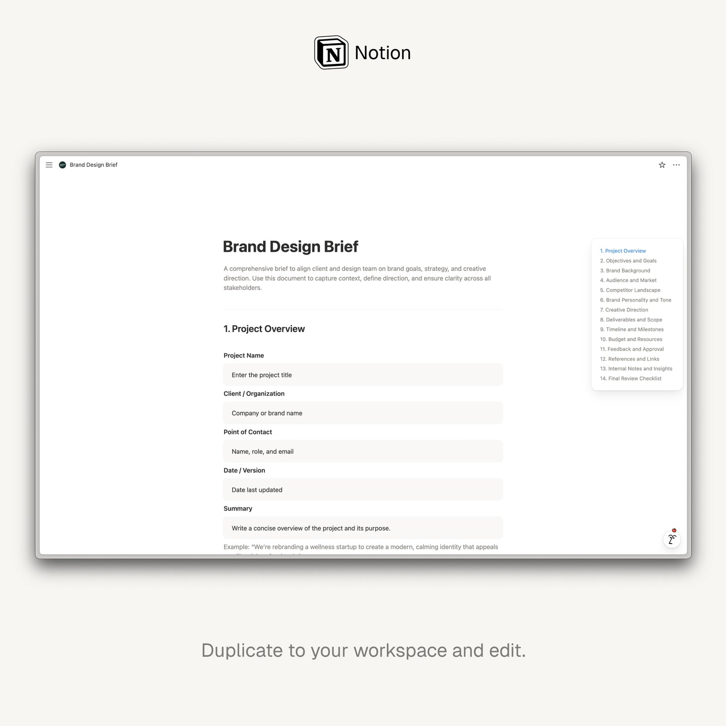 Brand Design Brief